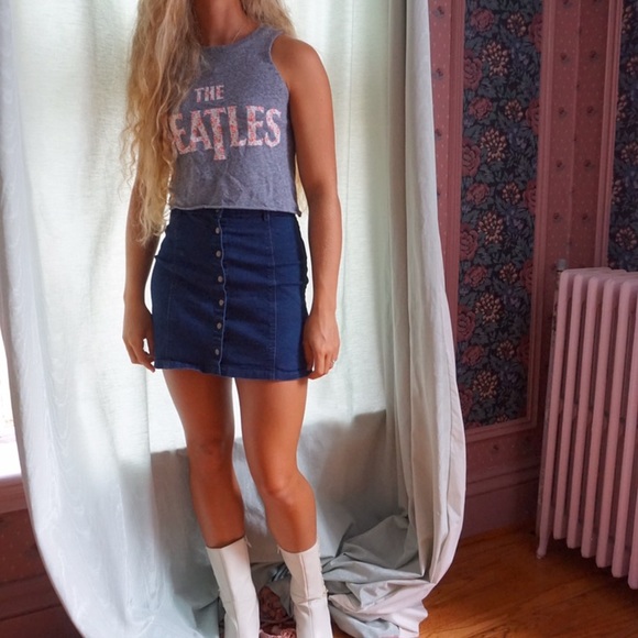 Snap Button Down Mini Skirt - Picture 3 of 3